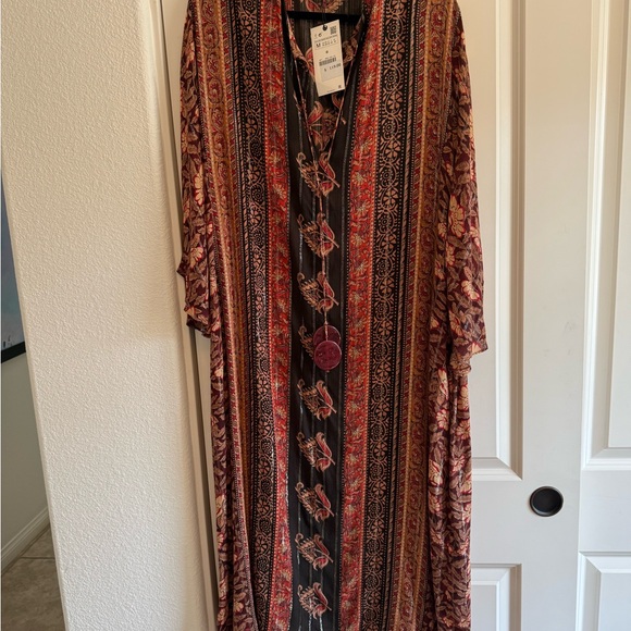 Zara Dresses & Skirts - Zara Red and Brown Patterned Dress